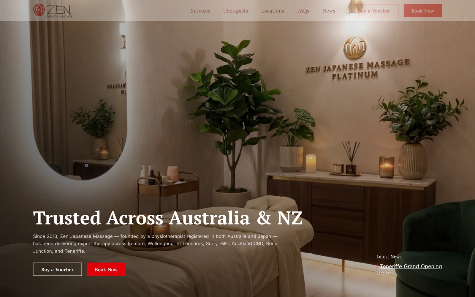 Zen Japanese Massage hero visual